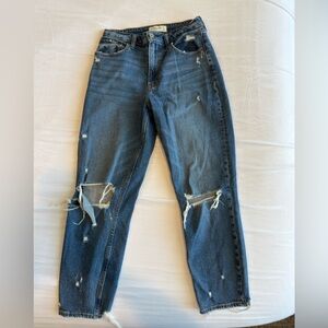 Abercrombie & Fitch Blue Mom High Rise Jeans Classic Denim